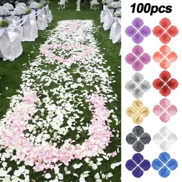 100pcs/Lot Red Silk Flower Romantic Artificial Rose Petals for Wedding  Aisle, Party Favor & Table