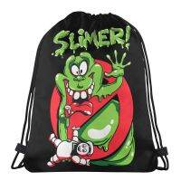 [HOT YAPJLIXCXWW 549] Slimer Ghostbusters 1984ฟิล์มแบบพกพาเดินทางถุง Drawstring ขี่ยิมเสื้อผ้าที่เก็บเป้