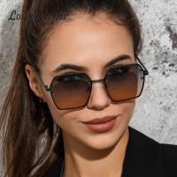 2022 Brand Design Big Sunglasses For Women Vintage Polygon Metal Frame Punk Style glasses Luxury Oversize Female Eyewear Oculos