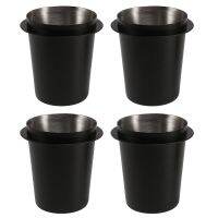 4X Stainless Steel Dosing Cup Coffee Sniffing Mug Powder Feeder for 58mm Espresso Machine Black