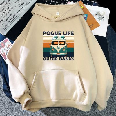 Pogue Life Outer Banks Hoodie Retro Vintage Sweatshirts Casual Men North Carolina Streetwear Winter Clothes Sudadera Size XS-4XL