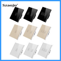 Szaoju Wall Touch Switch EU Standard Tempered Glass Panel 123 Gang 1 Way Light Sensor Switch Waterproof 10A 110-220V