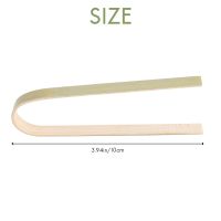 80 Pcs Mini Bamboo Disposable Bread Tongs 4 Inch Toast Tongs Disposable Cooking Tongs Food Serving Clips