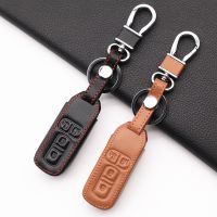 ▨✐ Carrying Leather Key Case Remote Motorcycle Key Wallet For Honda n-one N-BOX N wagon Plus 2018 New Keypad 4 Buttons Key Cover