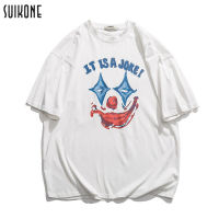 Suikone ผู้ชายแขนสั้นใหม่เสื้อยืดเทรนด์เวอร์ชั่นเกาหลีของ Ins ฮ่องกงผ่อนคลายสบายๆแฟชั่นแบรนด์คู่ครึ่งแขน