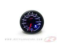 เกจวัด OIL TEMP หน้ามืดแสงขาว ขนาด 60 มม.+หมวก+ขาตั้ง งาน RACE TECH