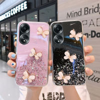 เคสโทรศัพท์ผีเสื้อคริสตัล3D หรูหราสำหรับ OPPO A58 4G A78 4G 5G A98 5G A77s A17K A17 A57 4G A77 5G A95 A96 A76 2023ดาวเงางามซิลิโคนนิ่มฝาครอบปลอกโทรศัพท์มือถือ