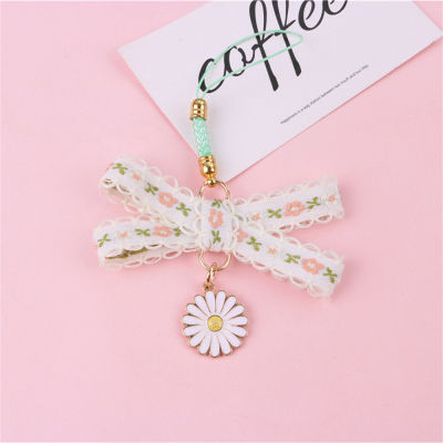 Bell Ornaments Key Ribbon Bag Accessories Mobile Phone Charm Small Daisy Keychain Women