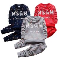 Infants Baby Casual Clothes Hoodie Set Toddler Boys Sport Suit Letters T Shirt Top Pants 2Pcs Outfits Kids Boys Autumn Jersey