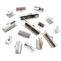 30pcs Stainless steel Crimp End Bead Buckle Tip Clasp Cord Flat Cover clasps Diy Necklace Bracelet Connectors For Jewelry Making