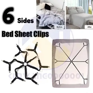 1-4Pcs Bed Sheet Elastic Grippers Belt Fastener Bed Sheet Clips