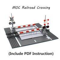 134 PCS MOC Railroad Crossing Traffic Light Sign Lever Model Building Blocks Compatible 53401 Parts Track City Train Bricks Toys