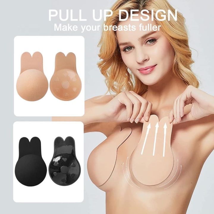 Plus Rabbit Ear Shape Lift Up Bra Tape, Invisible Nipple Covers