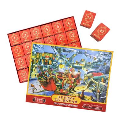 Christmas Countdown Calendar 1008 Pieces Jigsaw Puzzle for Adult Kids 24 Days Christmas Countdown Calendars Christmas Puzzles for Countdown to Christmas astonishing