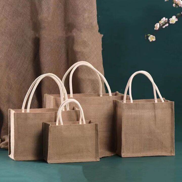 Abaca Tote Bag Burlap Linen Jute Hemp Handbag Eco Friendly Suitable For