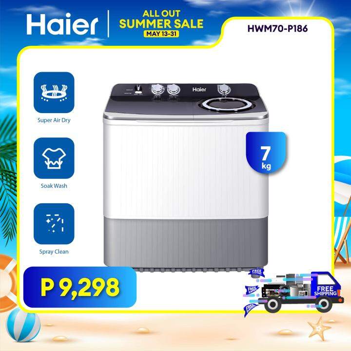 Haier HWM70P186 7Kg Super Air Dry Twin Tub Washing Machine with Dryer