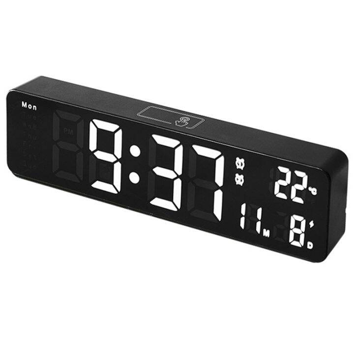 10 Inch LED Digital Alarm Clock Temperature Date Display Wall Mounted ...