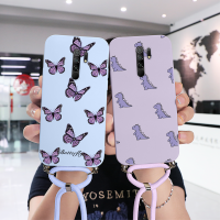 เคสโทรศัพท์แบบสร้อยคอมีสายสายคาดที่คล้องใหม่สำหรับ Redmi 9 Capa ปลอกซิลิโคนนิ่มสำหรับ Redmi9กรอบด้านหลังเป็นรูปดอกไม้เคสกันชน