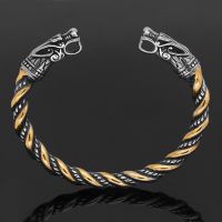 Norse Wolf Opening Adjustable Wristband Cuff Snake Bangle for Men Fashion Jewelry Wholesale