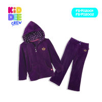 KiddeeCrew เสื้อ hoodie Juicy Couture คู่เซท กางเกง Juicy Couture สีม่วง ผ้ากำมะหยี่ เหมาะสำหรับ 2-10 ปี