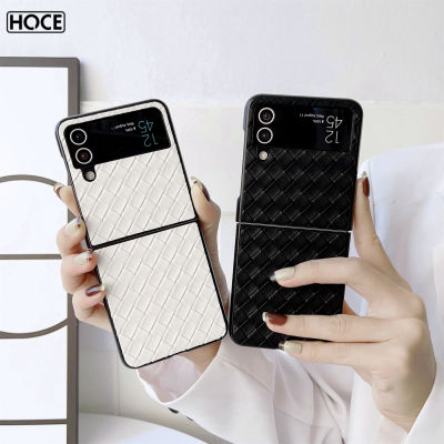 HOCE Luxury Ins ย้อนยุคเกาหลีทอเคสโทรศัพท์มีลายสำหรับ Samsung Galaxy Z Flip 3 Flip 4 5G Soft Back Shockproof Cover สำหรับ Zflip3 Zflip4กรณี