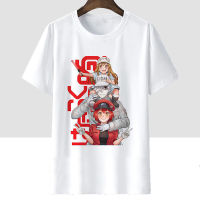 【New】Cells At Work .น่ารัก สีดำสีขาว เสื้อยืดแขนสั้นลายการ์ตูน เสื้อโอเวอร์ไซส์ผู้ชายและผู้หญิงคอกลม