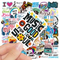 10/30/50pcs Cute Motivational Music Notes Stickers Inspirational Phrases Decals Scrapbook Suitcase Fridge Skateboard Sticker Toy