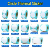 ✽┇┅ Adhesive Circle Thermal Sticker Paper Thermal Label Roll White Round Stickers 1 Rolls Packing seal label sticker 25 100mm