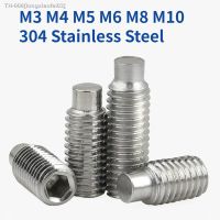 ▣⊙ M3 M4 M5 M6 M8 M10 304 Stainless Steel Hex Hexagon Socket Set Screw With Dog Point Grub Convex End Bolt