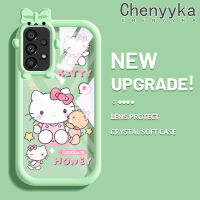 เคสปลอกสำหรับ Samsung Chenyyyka A53 5G ลายการ์ตูนแมว Hello Kitten น่ารักใหม่อัพเกรดซิลิโคนสีนุ่มเคสมือถือกันกระแทกแบบใสที่สร้างสรรค์ปลอกป้องกันโปร่งใสลายกล้องถ่ายรูป