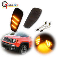 Gtinthebox ed Lens Amber Yellow LED Fender Side Marker Lights Turn Signal Lights Conversion Kit For 2015-up Jeep Renegade