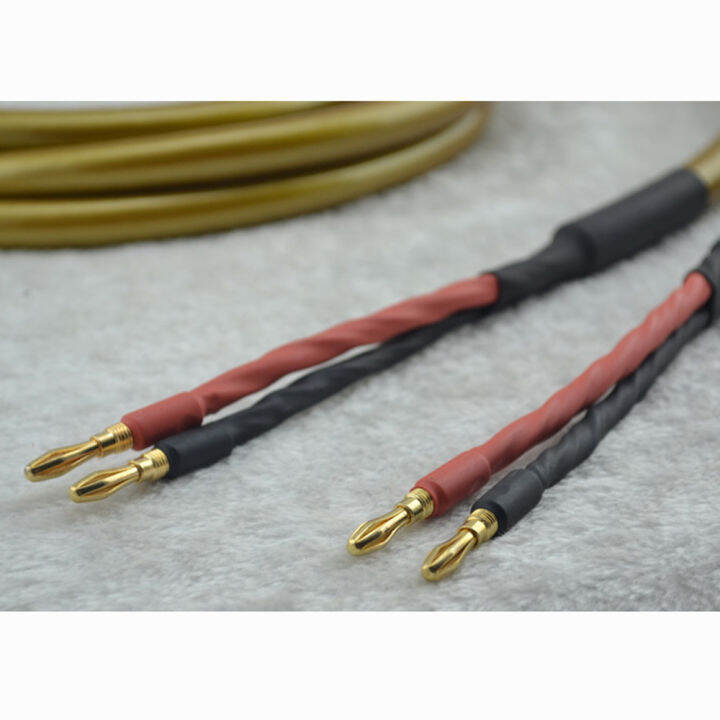 Pair 2,5m Hi End Hexlink Gold Five HiFi Speaker Cable, Audio Speaker