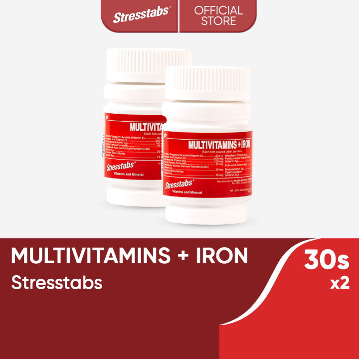 Stresstabs Multivitamins + Iron 30s x2 Fights Stress, Restores Mental
