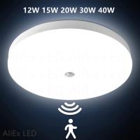 Motion Sensor Led Ceiling Light PIR Night Light Sensor Wall Lamps 12W 15W 20W 30W 40W Panel Night Light 85-265V For Home Bedroom