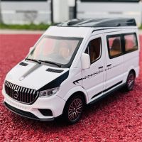 1:24 Sprinter MPV Alloy Car Model Diecast Metal Toy Bus Car Vehicles Model Sound and Light High Simulation Collection Kids Gifts