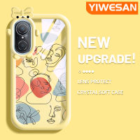 YIWESAN เคสสำหรับ Huawei Nova 9 SE แฟชั่นแบรนด์ที่สวยงามศิลปะภาพวาดลวดลายสร้างสรรค์ขอบนุ่มเคสกันกระแทกโปร่งใสเคสโทรศัพท์ซิลิโคนเนื้อนิ่มหนาทนทานต่อการตกหล่น