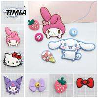 TIMIA 5pcs อุปกรณ์เครื่องประดับอัญมณี จี้ชาร์ม DIY Kuromi Cinnamoroll แพทช์ตุ๊กตา3D แพทช์พวงกุญแจ น่ารักน่ารักๆ พีวีซีพีวีซี อุปกรณ์เสริมรองเท้า