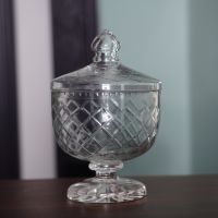 C&amp;C HOME Vintage Jar with Lid โถแก้ว โถวินเทจ  ของตกแต่งบ้าน ของแต่งบ้าน โถแต่งบ้าน โถแก้วใส โถทรงกลม โถแก้วพร้อมฝาปิด วินเทจ