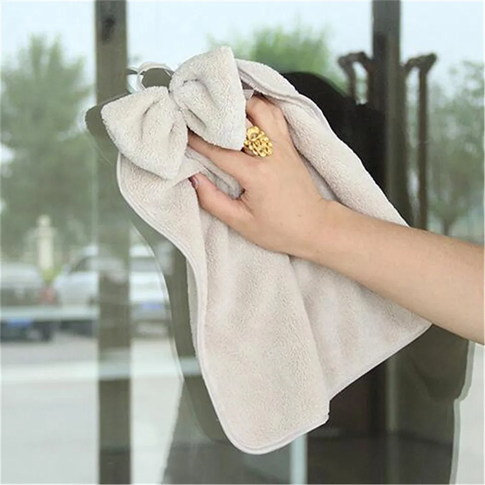 Bow Hand Towel Microfiber Fabric Quick-Dry Water absorption Dry