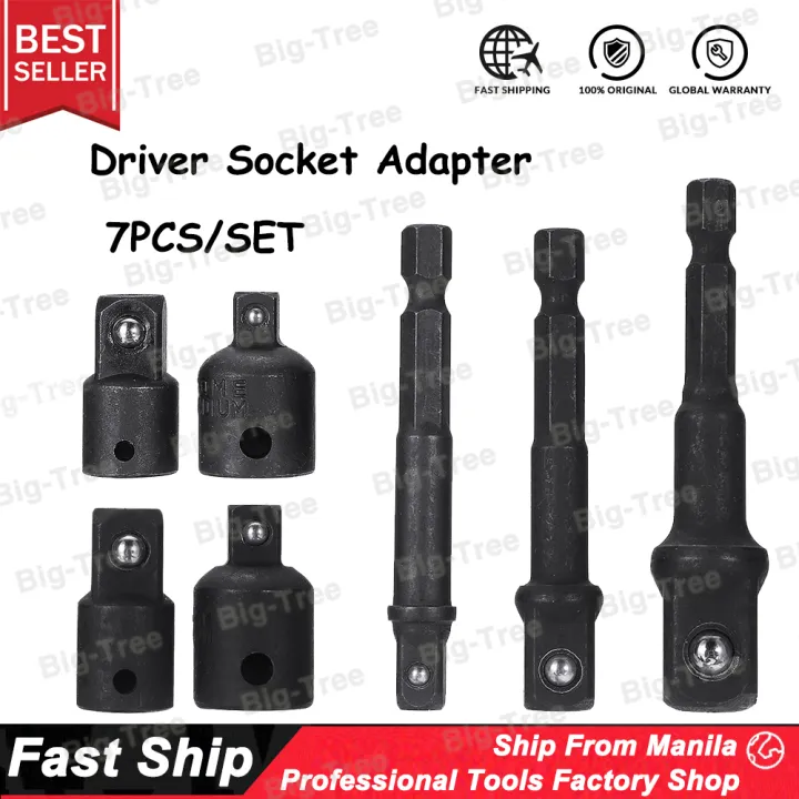 7pcs Set Impact Extension And Socket Adapter 1 4 3 8 1 2 Drive Socket Wrench Adapter Converter Hand Tools For Craftsman Driver Conversions Lazada Ph