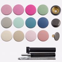 ✽✽✘ 10 Sets Metal Buttons Leather Snap Fasteners 15mm 501 with 1 set tool(3pcs) Color Button No Sewing for Clothes Jackets Jeans