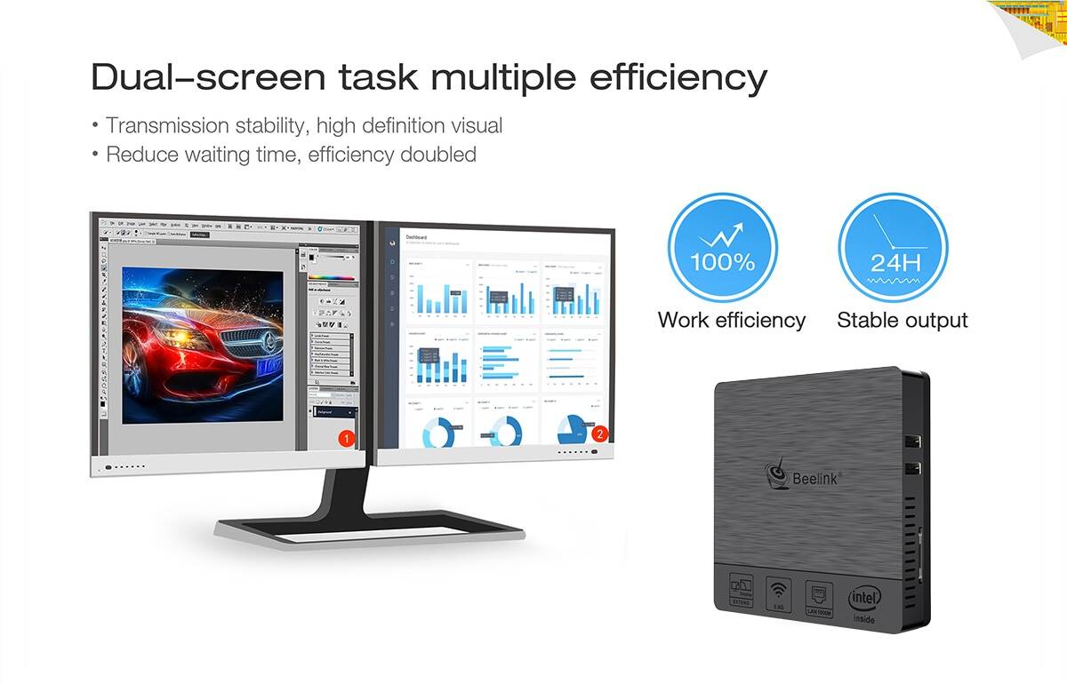 NUC Cheapest Mini PC Beelink BT4/BT3 Pro Intel Atom Z8500 Z8350 Quad Core 4 Go 