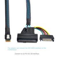 SLF 8654 4I Slimsas เพื่อ SFF 8639ฮาร์ดดิสก์สาย SSD U.2 NVME พร้อม15ขาสายไฟ SATA