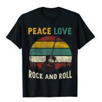 Peace Love Rock And Roll Guitar Retro Vintage Tshirt T Shirts For Students Birthday Coupons Group