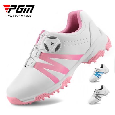 ▦ Send Socks!Boys Girls Sports Shoes Children Microfiber Leather Spin Buckle Golf Trainning Mesh Lining Breathable Non slip Shoes
