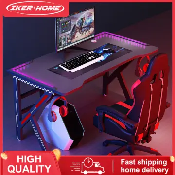 SPIRIT Z-Shaped Black Gaming Desk,Ergonomic Esports Gamer Desk,RGB