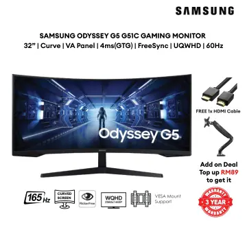  SAMSUNG 32” Odyssey G5 Gaming Monitor, WQHD (2560x1440