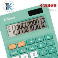 เครื่องคิดเลข แคนนอน Canon Desktop Calculator รุ่น AS-120V II  คุณสมบัติ - เครื่องคำนวณแบบตั้งโต๊ะ จอภาพ LCD ขนาดใหญ่ - จอภาพแสดงผล 12 หลัก - มีปุ่มแสดงผลยอดรวมอัตโนมัติ (GT) - หน่วยความจำอิสระ (M+, M-) - คำนวณราคาขาย Mark up (MU) - ปุ่มสำหรับแปลงค่าตัวเล