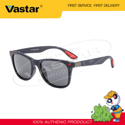 Vastarแว่นตาดีไซน์สำหรับหญิงและชาย,แว่นตากันแดดโพลาไรซ์สำหรับขับรถกรอบเหลี่ยมแบบคลาสสิคแว่นตาผู้ชายกันแสงUV400 (กรอบสีฟ้าเลนส์สีเทา)
