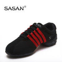 TOP SASAN 8823รองเท้าผ้าใบรองเท้าเต้นรำผู้หญิงรองเท้าโมเดิร์นผ้าใบสีดำผู้ชายรองเท้าส้น4ซม. ด้านล่างนุ่ม Jazz ระงับกลิ่นกาย Breathable 2018